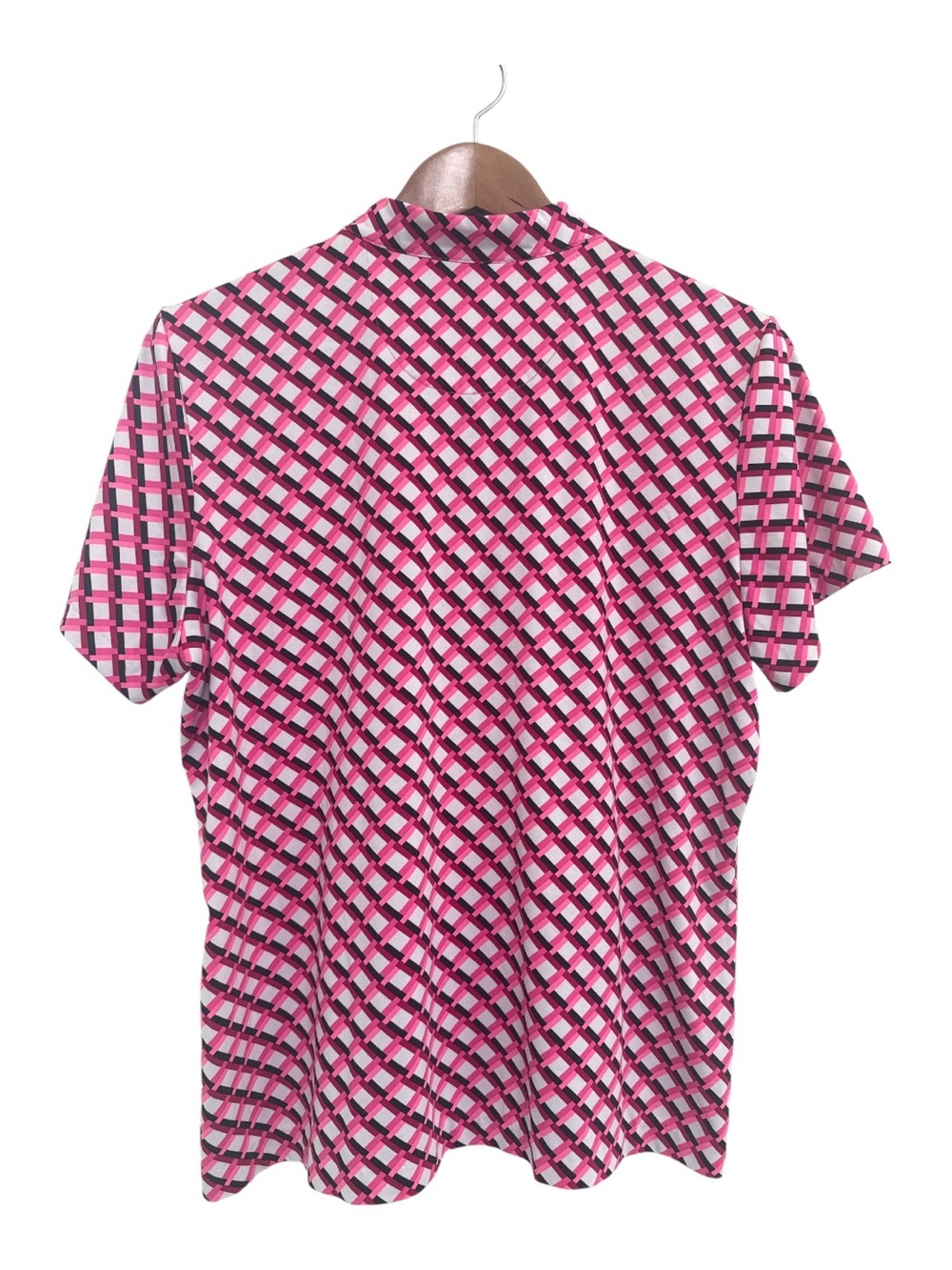 Tail Pink Geometric Short Sleeve 1/4 Zip Golf Polo - Picture 3 of 5